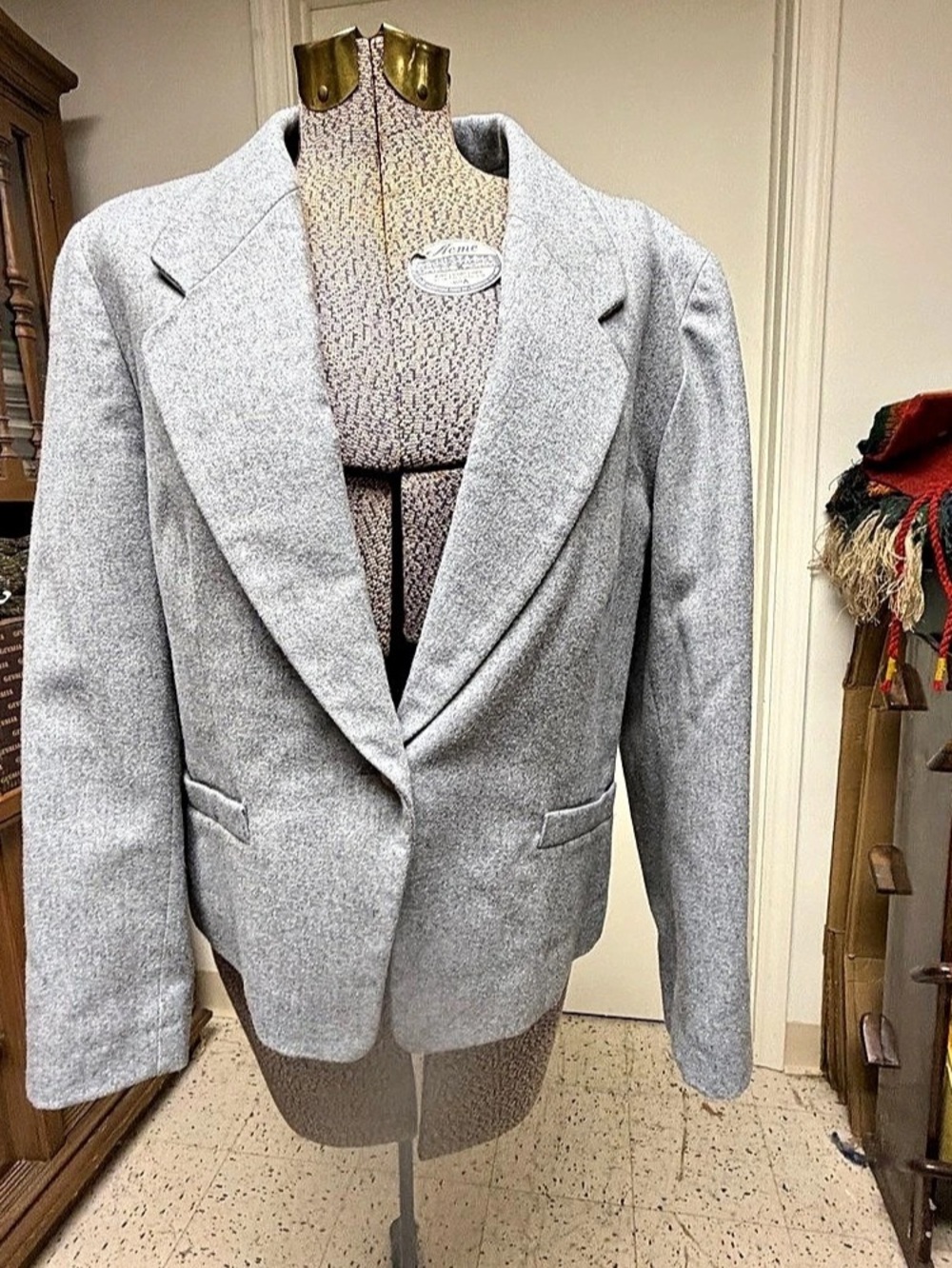 Petite New York Wool Blazer in Gray Size 14 Like New